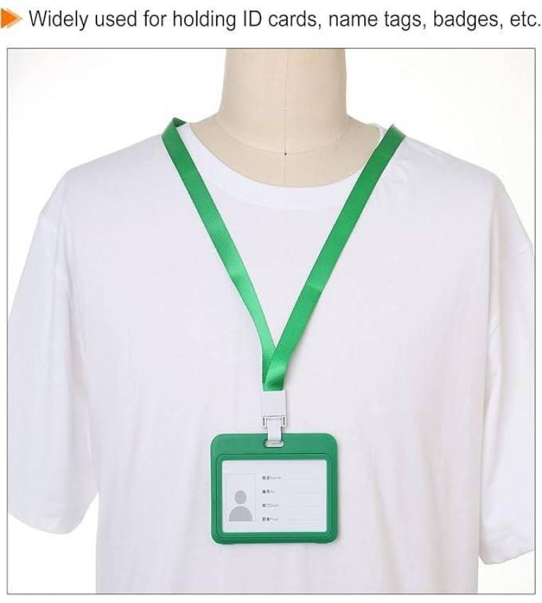 85x54mm Porte-carte vert de travail en plastique, porte-carte d'identité,étui, couverture, carte de crédit, affaires